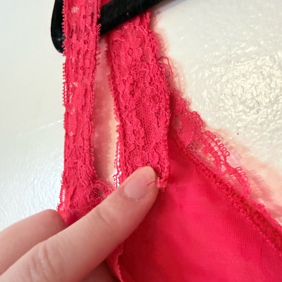 Vintage Henson-Kickernick Pink Coral Lace Slip Dress Pinup Lingerie Boudoir sz34 - Picture 13 of 16